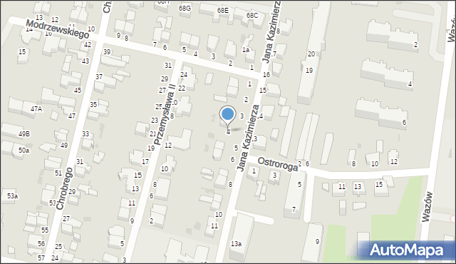 Słupsk, Jana Kazimierza, 4, mapa Słupska