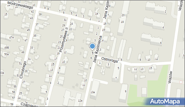 Słupsk, Jana Kazimierza, 5, mapa Słupska