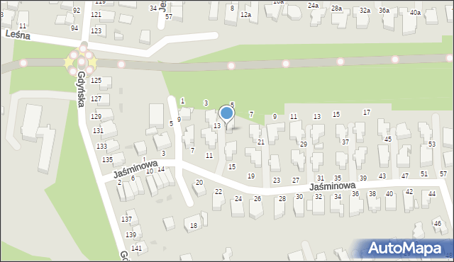 Słupsk, Jaśminowa, 17, mapa Słupska