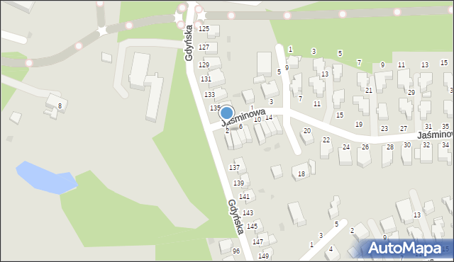 Słupsk, Jaśminowa, 2, mapa Słupska
