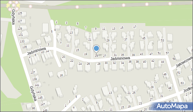 Słupsk, Jaśminowa, 23, mapa Słupska