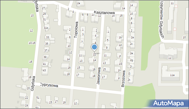 Słupsk, Jaworowa, 12, mapa Słupska