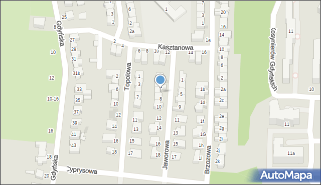 Słupsk, Jaworowa, 6, mapa Słupska