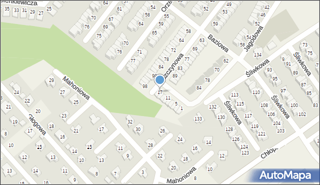 Smolec, Jagodowa, 17, mapa Smolec