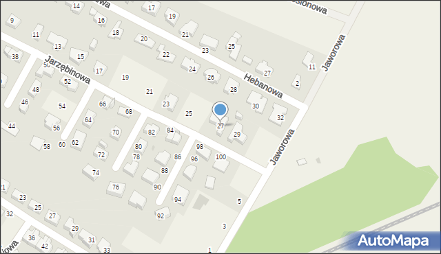 Smolec, Jarzębinowa, 27, mapa Smolec