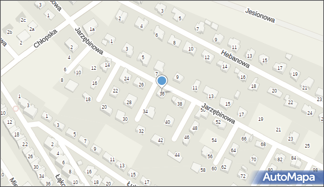 Smolec, Jarzębinowa, 36, mapa Smolec