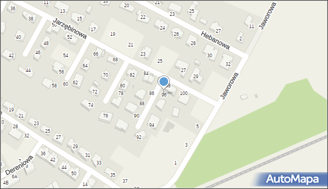 Smolec, Jarzębinowa, 96, mapa Smolec