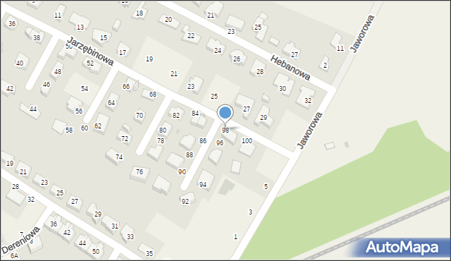 Smolec, Jarzębinowa, 98, mapa Smolec