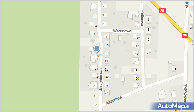 Smoszew, Jarzębinowa, 20, mapa Smoszew