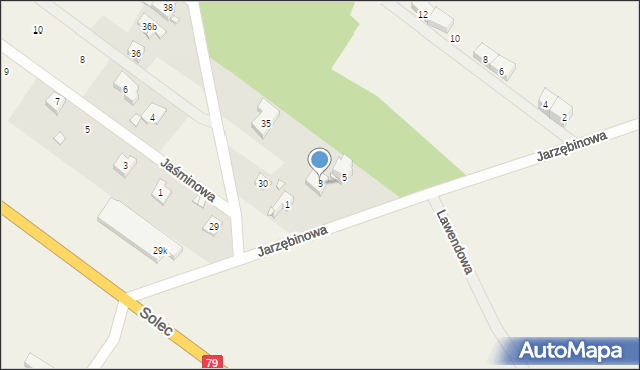 Solec, Jarzębinowa, 3, mapa Solec