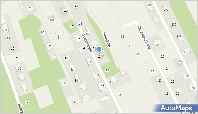 Sołtyków, Jaśminowa, 12, mapa Sołtyków