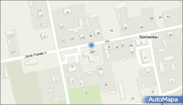 Somianka, Jana Pawła II, 105, mapa Somianka