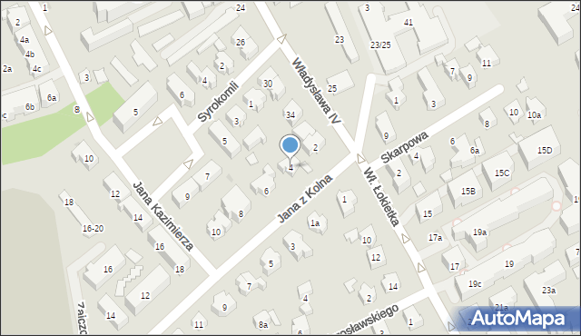 Sopot, Jana z Kolna, 4a, mapa Sopotu