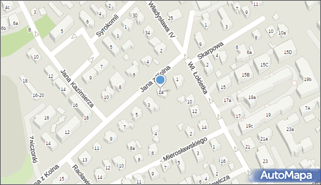 Sopot, Jana z Kolna, 1a, mapa Sopotu