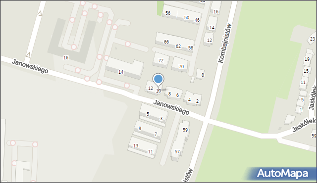 Sosnowiec, Janowskiego Aleksandra, 10, mapa Sosnowca