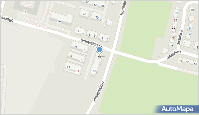 Sosnowiec, Janowskiego Aleksandra, 59, mapa Sosnowca