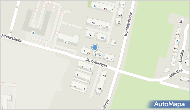 Sosnowiec, Janowskiego Aleksandra, 8, mapa Sosnowca