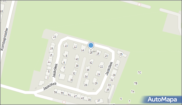 Sosnowiec, Jaskółek, 16, mapa Sosnowca