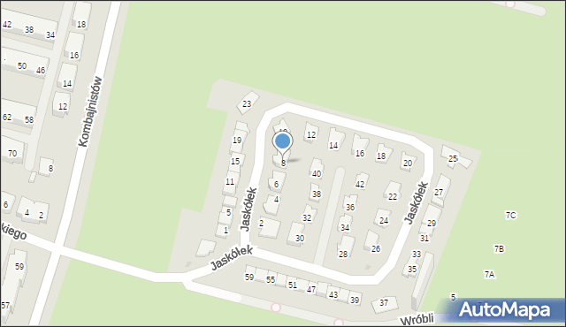 Sosnowiec, Jaskółek, 8, mapa Sosnowca