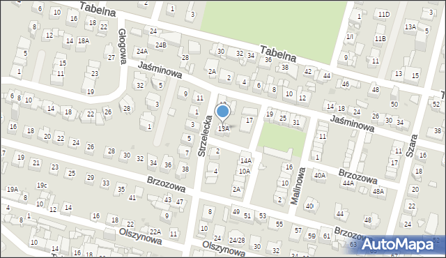 Sosnowiec, Jaśminowa, 13A, mapa Sosnowca