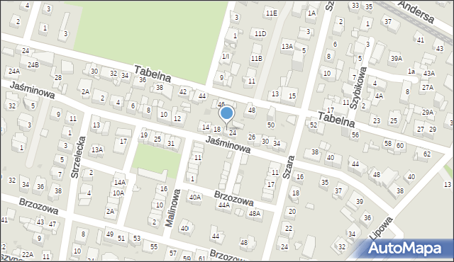 Sosnowiec, Jaśminowa, 22, mapa Sosnowca