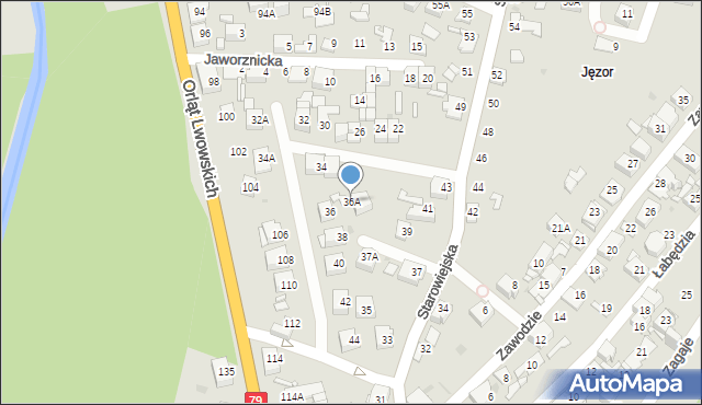 Sosnowiec, Jaworznicka, 36A, mapa Sosnowca