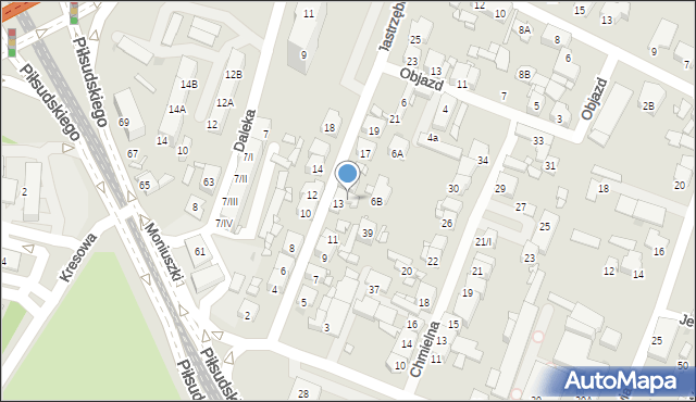 Sosnowiec, Jastrzębia, 13A, mapa Sosnowca