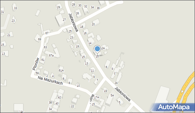 Sosnowiec, Jabłoniowa, 10, mapa Sosnowca