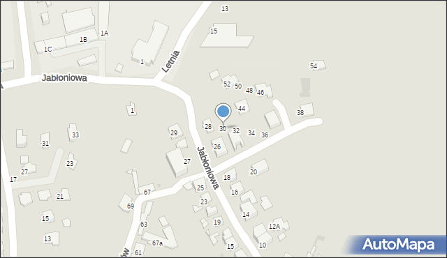 Sosnowiec, Jabłoniowa, 30, mapa Sosnowca