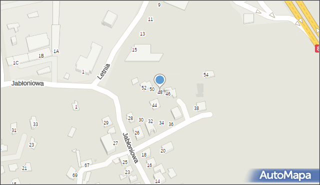 Sosnowiec, Jabłoniowa, 48, mapa Sosnowca