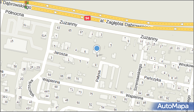 Sosnowiec, Jarosza Franciszka, 8, mapa Sosnowca