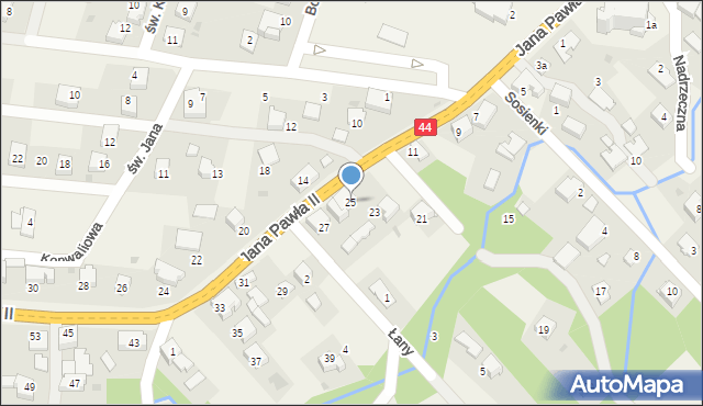 Spytkowice, Jana Pawła II, 25, mapa Spytkowice