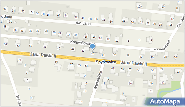 Spytkowice, Jana Pawła II, 40, mapa Spytkowice