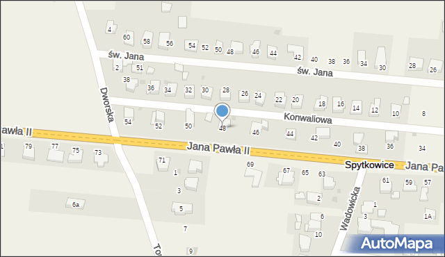 Spytkowice, Jana Pawła II, 48, mapa Spytkowice