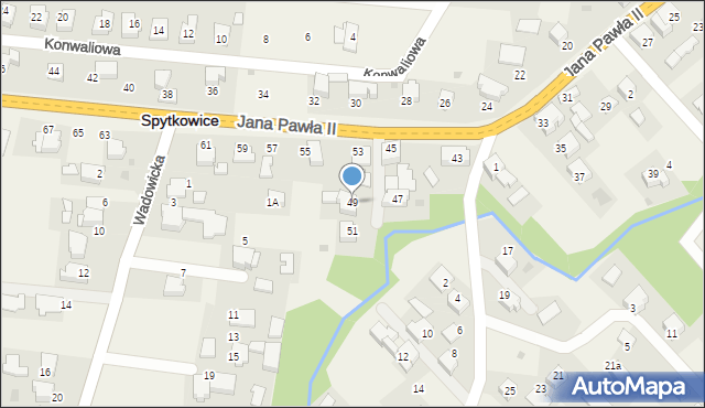 Spytkowice, Jana Pawła II, 49, mapa Spytkowice