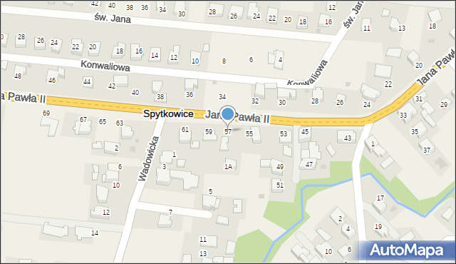 Spytkowice, Jana Pawła II, 57, mapa Spytkowice
