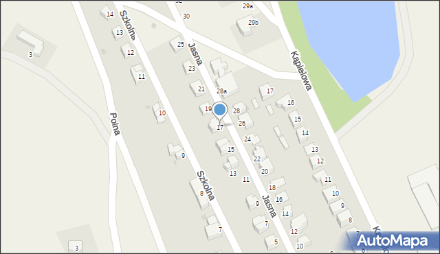 Srebrna Góra, Jasna, 17, mapa Srebrna Góra