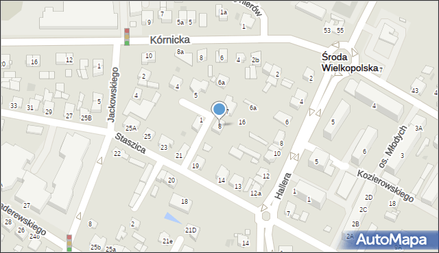 Środa Wielkopolska, Janickiego, ks., 8, mapa Środa Wielkopolska