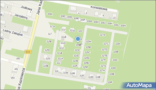 Stanisławów Pierwszy, Jana Kazimierza, 323B, mapa Stanisławów Pierwszy