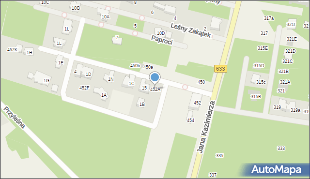 Stanisławów Pierwszy, Jana Kazimierza, 452A, mapa Stanisławów Pierwszy