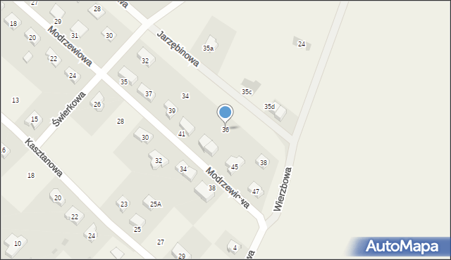 Stanowice, Jarzębinowa, 36, mapa Stanowice