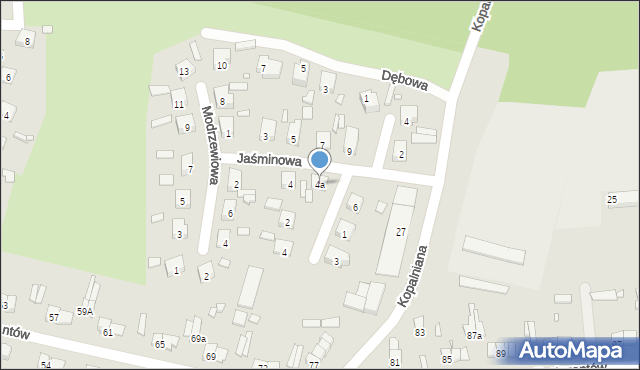 Starachowice, Jaśminowa, 4a, mapa Starachowic