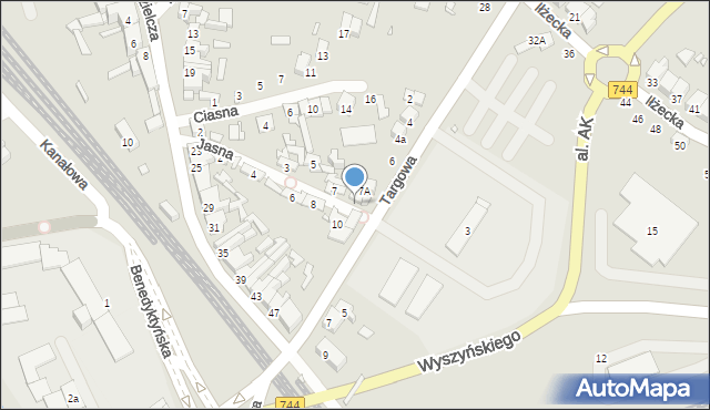 Starachowice, Jasna, 7b, mapa Starachowic