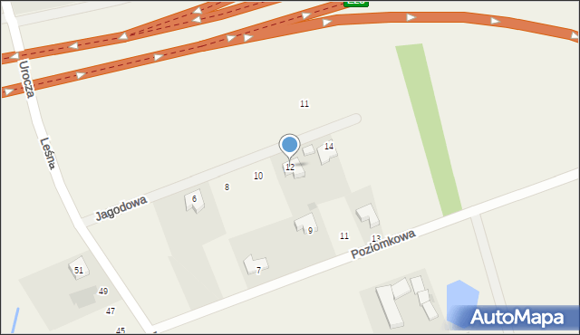 Stare Bielice, Jagodowa, 12, mapa Stare Bielice