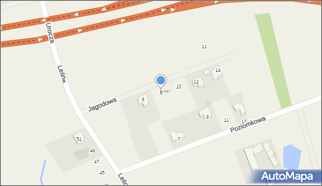 Stare Bielice, Jagodowa, 8, mapa Stare Bielice