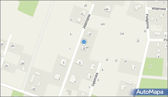 Stare Krasnodęby, Jastrzębia, 8, mapa Stare Krasnodęby