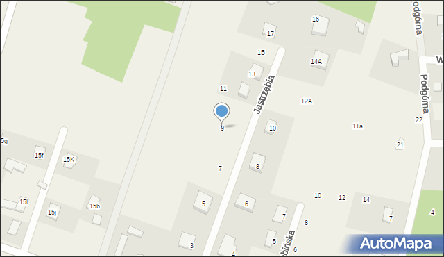 Stare Krasnodęby, Jastrzębia, 9, mapa Stare Krasnodęby