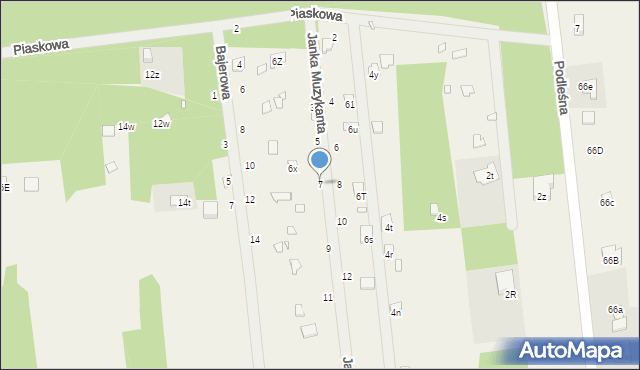 Stare Załubice, Janka Muzykanta, 7, mapa Stare Załubice