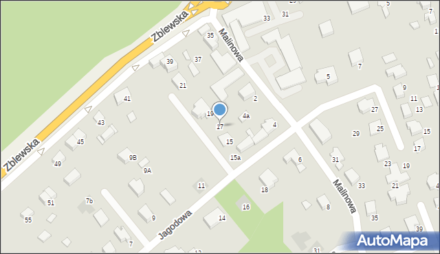 Starogard Gdański, Jagodowa, 17, mapa Starogard Gdański