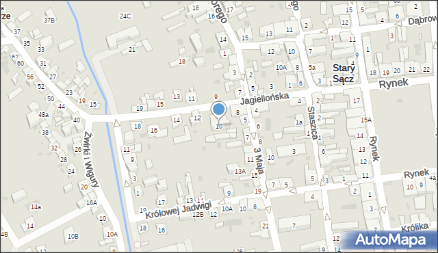 Stary Sącz, Jagiellońska, 10, mapa Stary Sącz